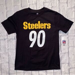 NFL team apparel youth M Pittsburgh Steelers Watt short sleeve Crewneck t-shirt